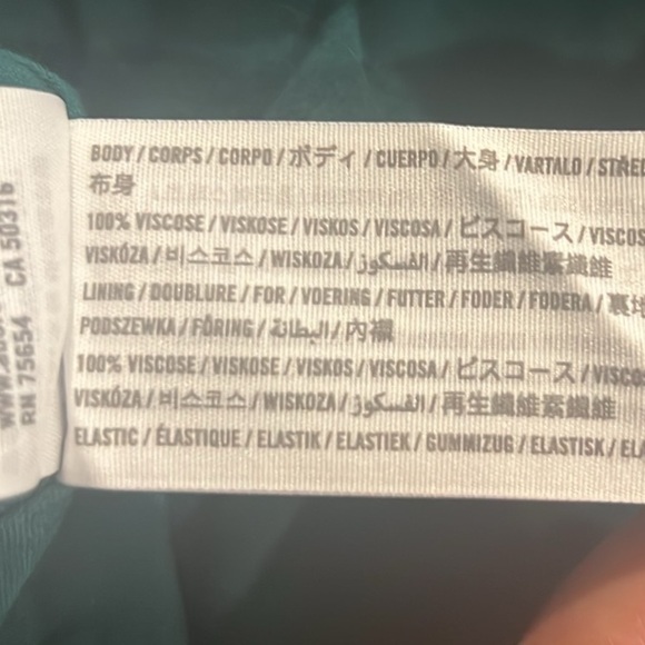 Abercrombie & Fitch green floral short sleeve smocked midi dress Medium - Picture 13 of 13